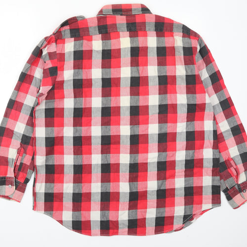 Friendship Mens Red Check   Button-Up Size XL