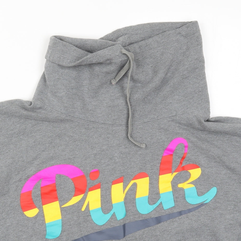 Victoria's Secret Womens Grey   Pullover Sweatshirt Size L  - Pink