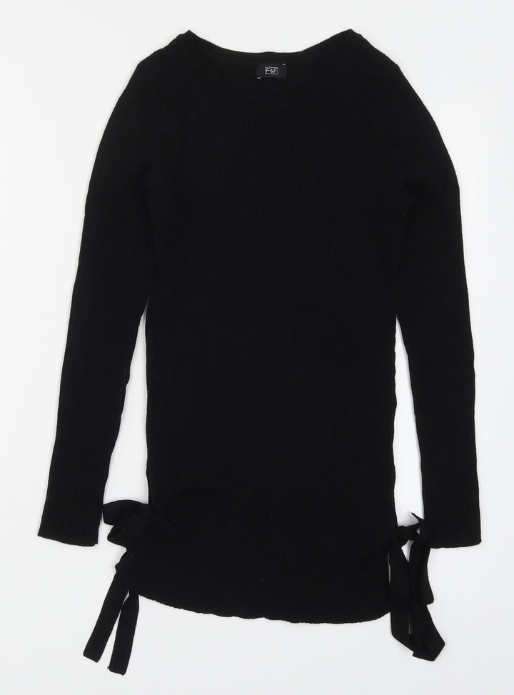 F&F Womens Black  Knit Pullover Jumper Size 10