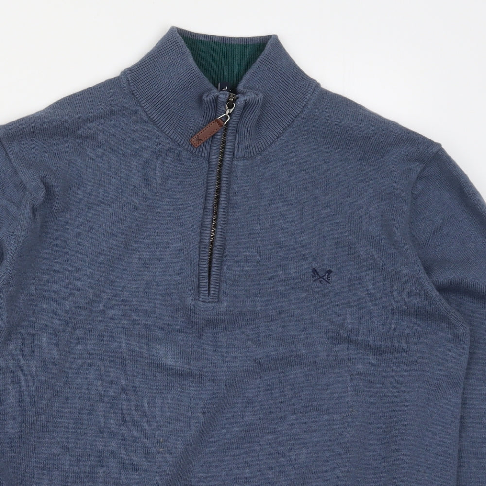Crew Clothing Mens Blue  Knit Pullover Jumper Size L
