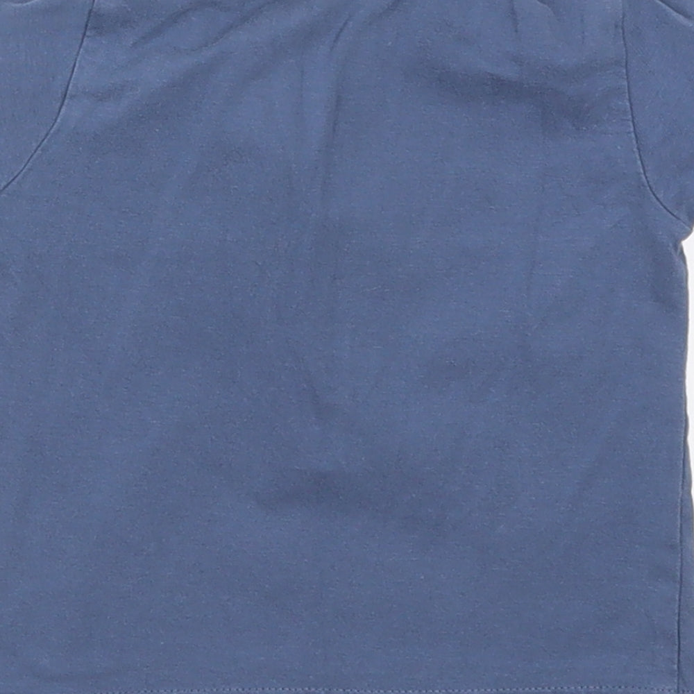 Matalan Boys Blue Geometric  Basic Polo Size 6-9 Months