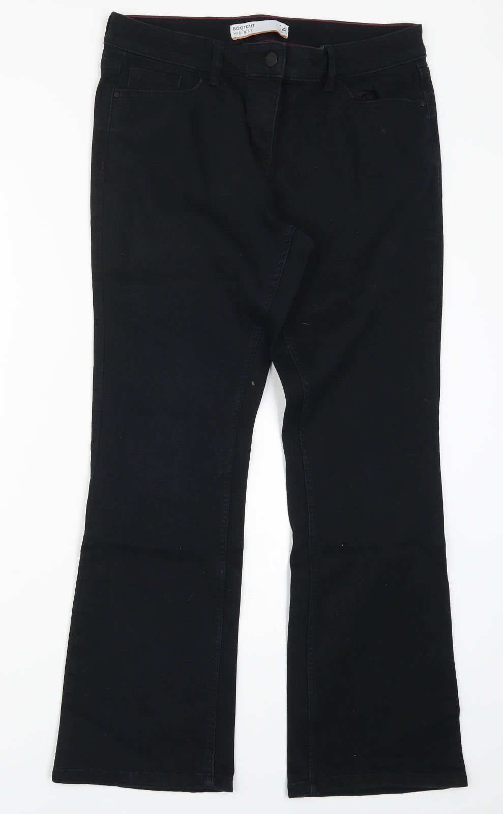 NEXT Womens Black  Denim Bootcut Jeans Size 14 L28.5 in