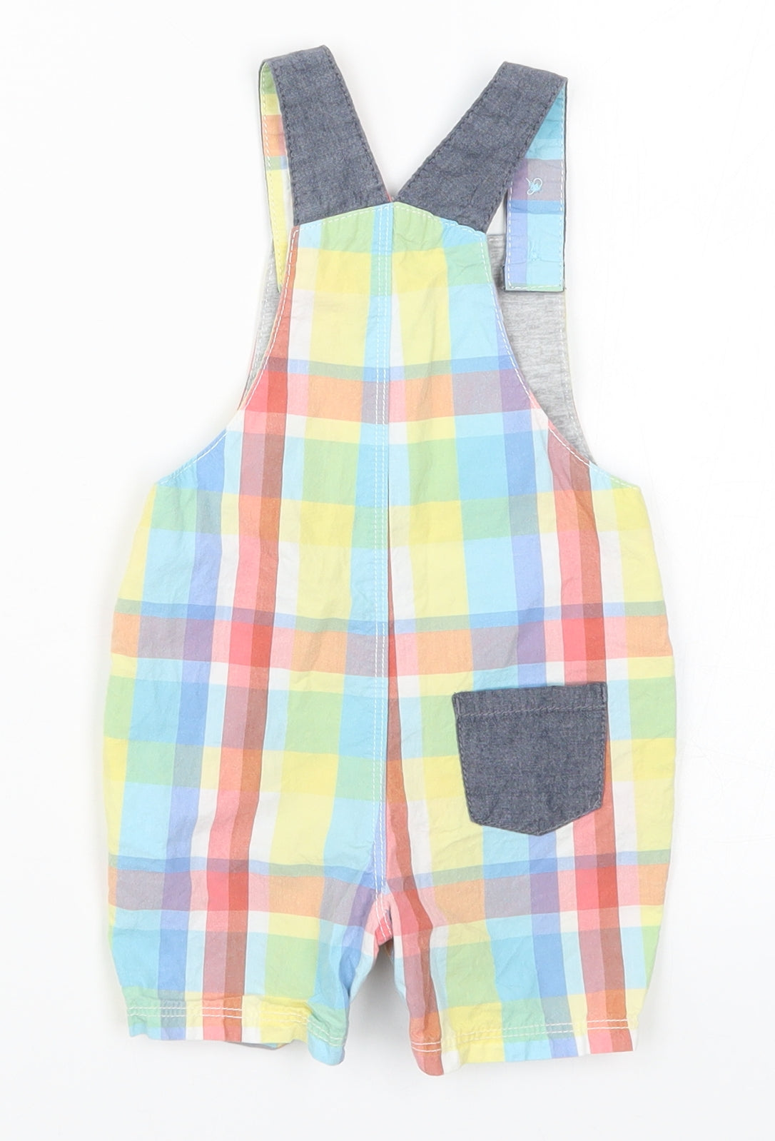 Blue Zoo Baby Multicoloured Check  Dungaree One-Piece Size 6-9 Months