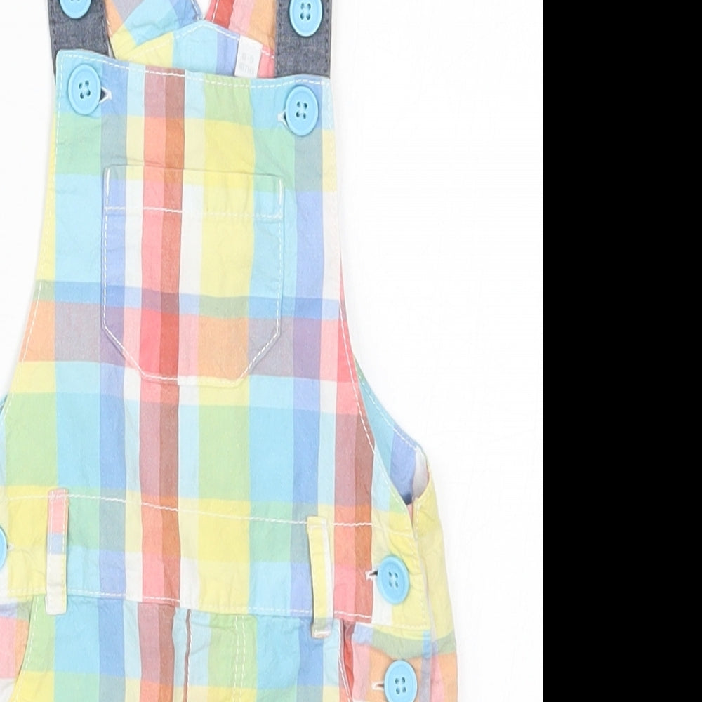 Blue Zoo Baby Multicoloured Check  Dungaree One-Piece Size 6-9 Months
