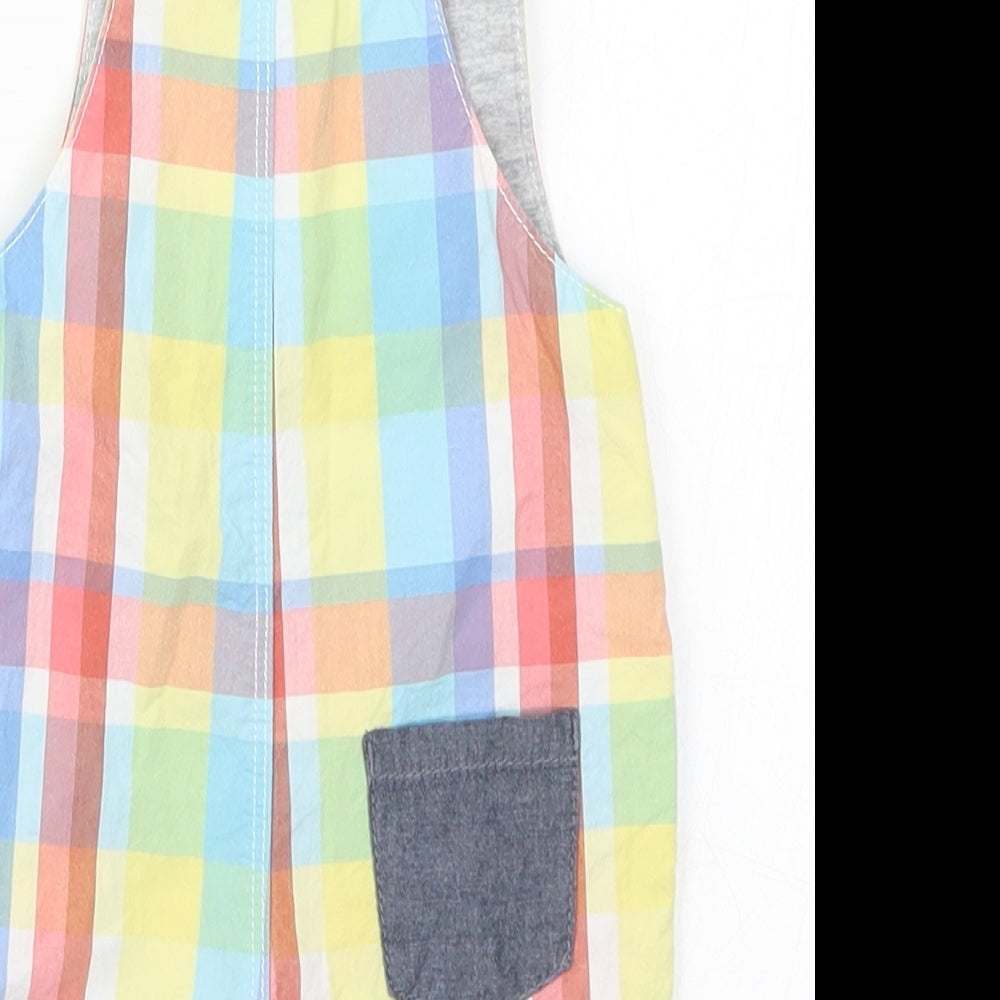 Blue Zoo Baby Multicoloured Check  Dungaree One-Piece Size 6-9 Months