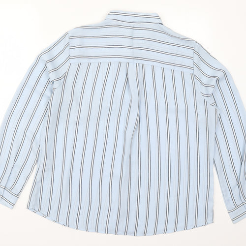New Look Womens Blue Striped  Basic Button-Up Size 16
