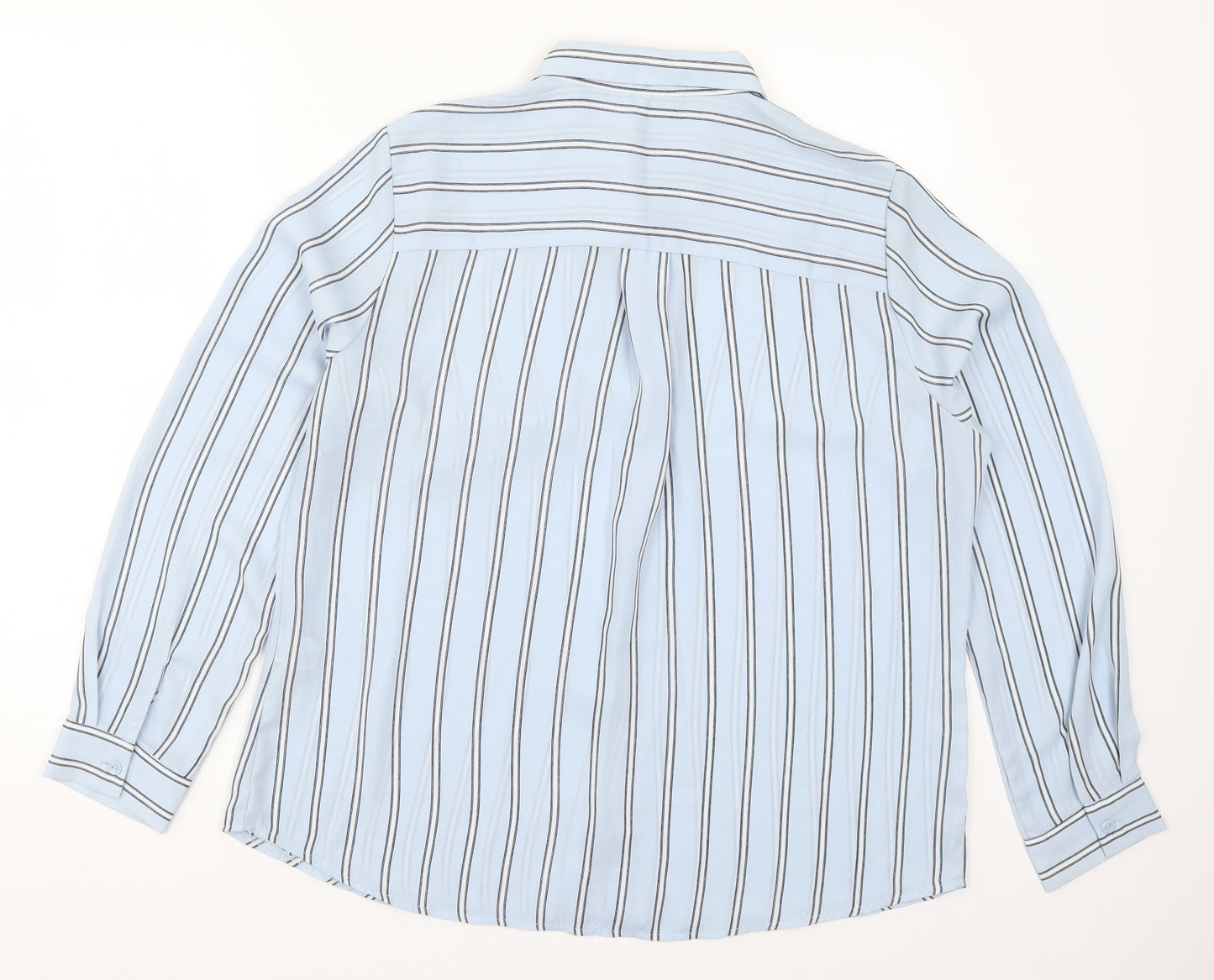 New Look Womens Blue Striped  Basic Button-Up Size 16