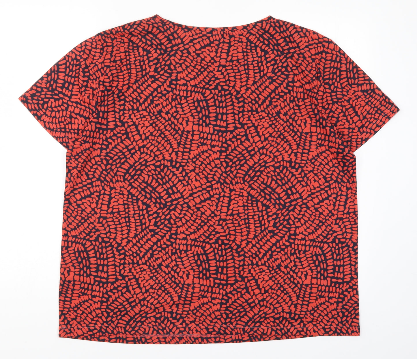 Marks and Spencer Womens Red Geometric  Basic T-Shirt Size 16