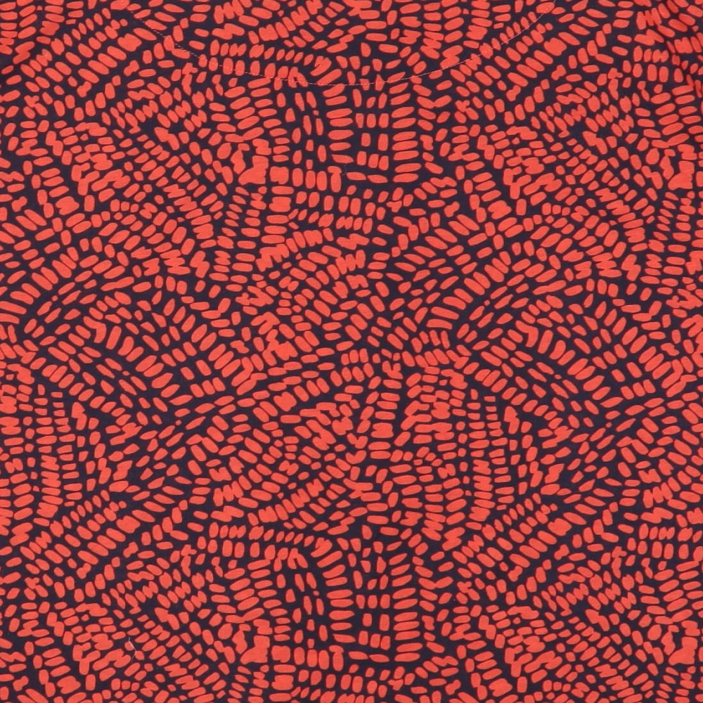 Marks and Spencer Womens Red Geometric  Basic T-Shirt Size 16