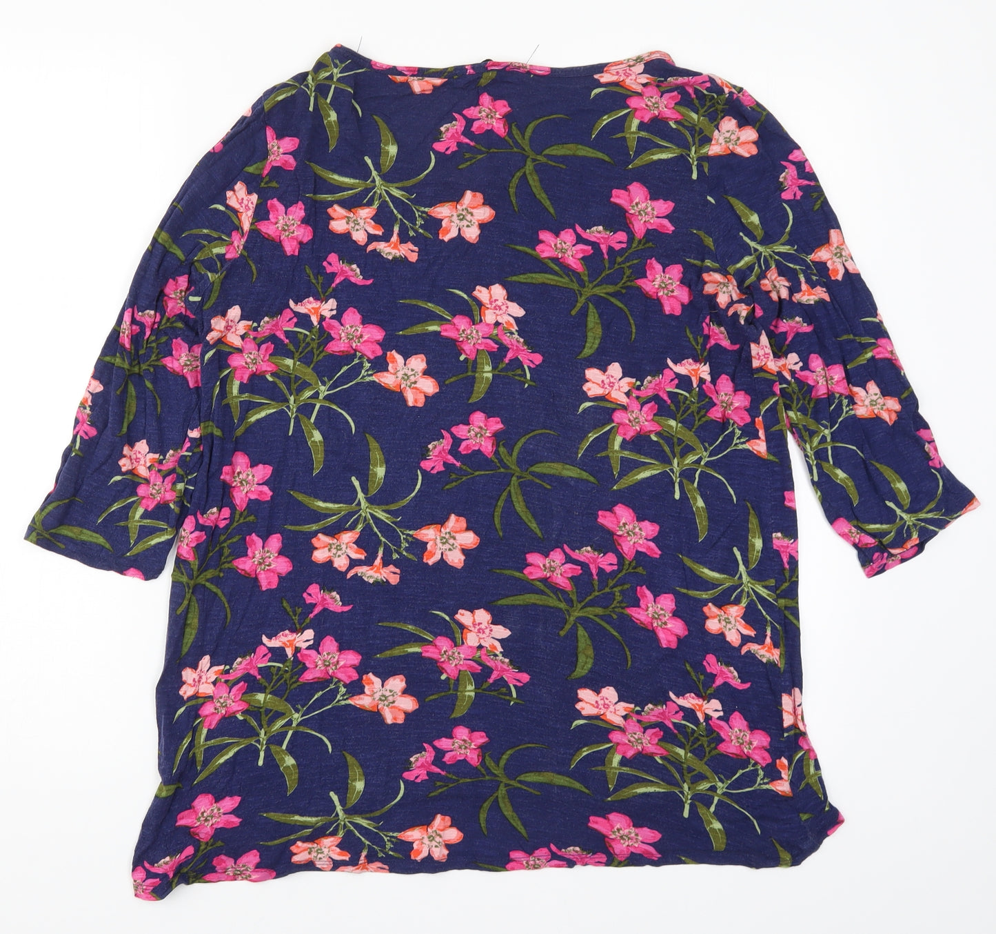 George Womens Blue Floral  Basic T-Shirt Size 16