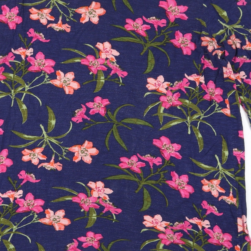 George Womens Blue Floral  Basic T-Shirt Size 16