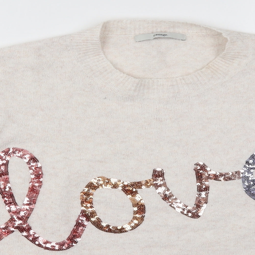 George Womens Beige  Knit Pullover Jumper Size L  - Love