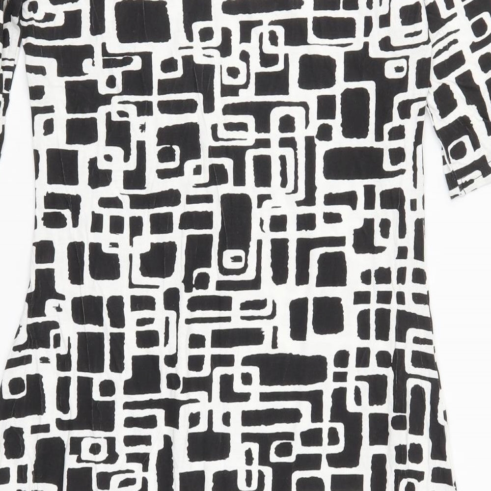 Ellos Womens Black Geometric  Pencil Dress  Size 12  - Black and White