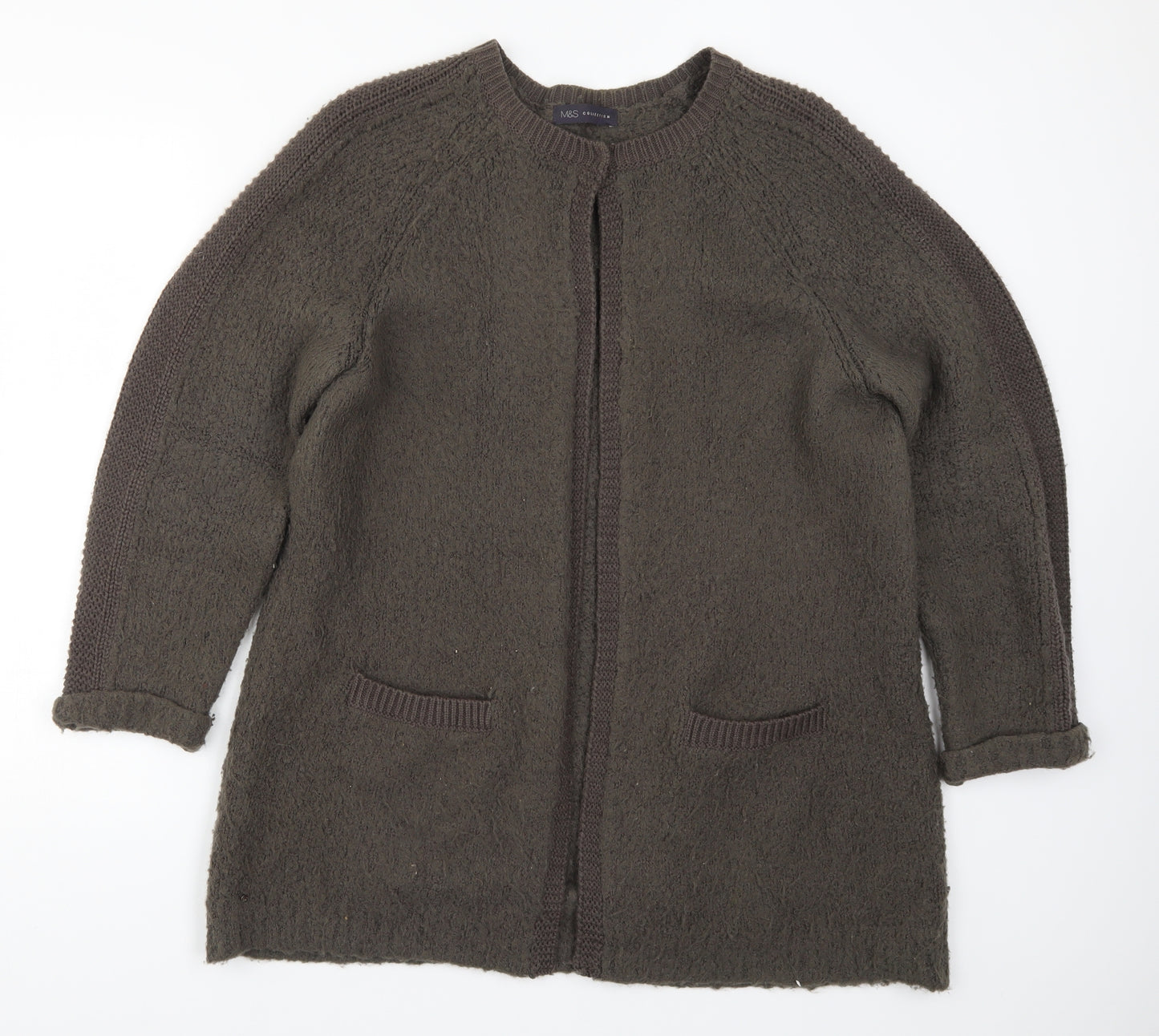 Marks and Spencer Womens Green  Knit Cardigan Jumper Size 18