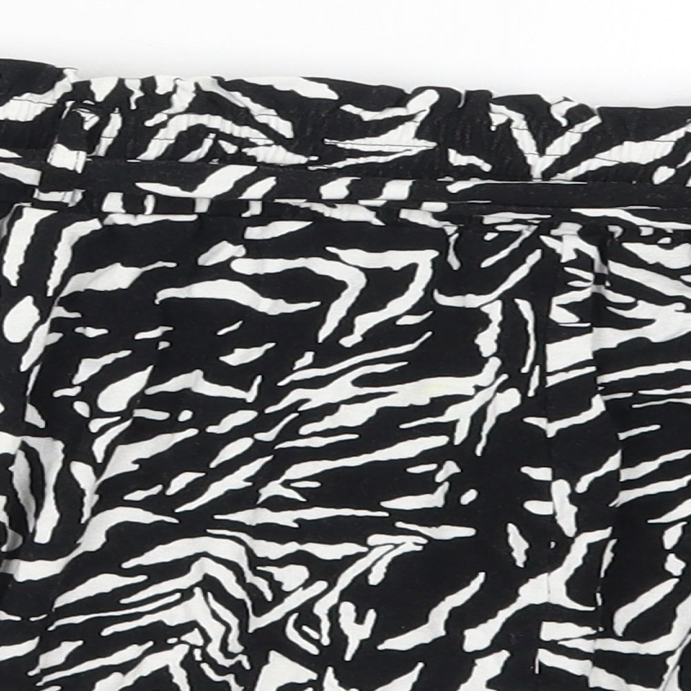 F&F Womens Black Animal Print  Mom Shorts Size 10 - Zebra Print