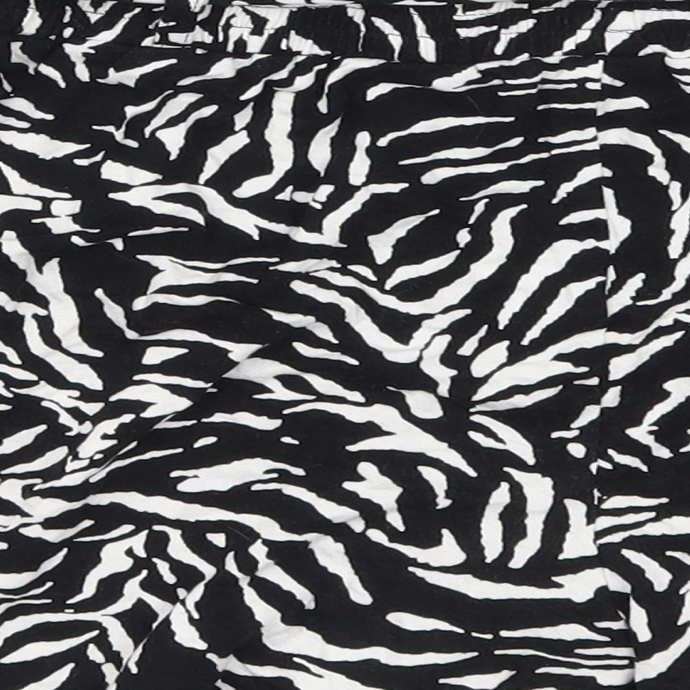 F&F Womens Black Animal Print  Mom Shorts Size 10 - Zebra Print