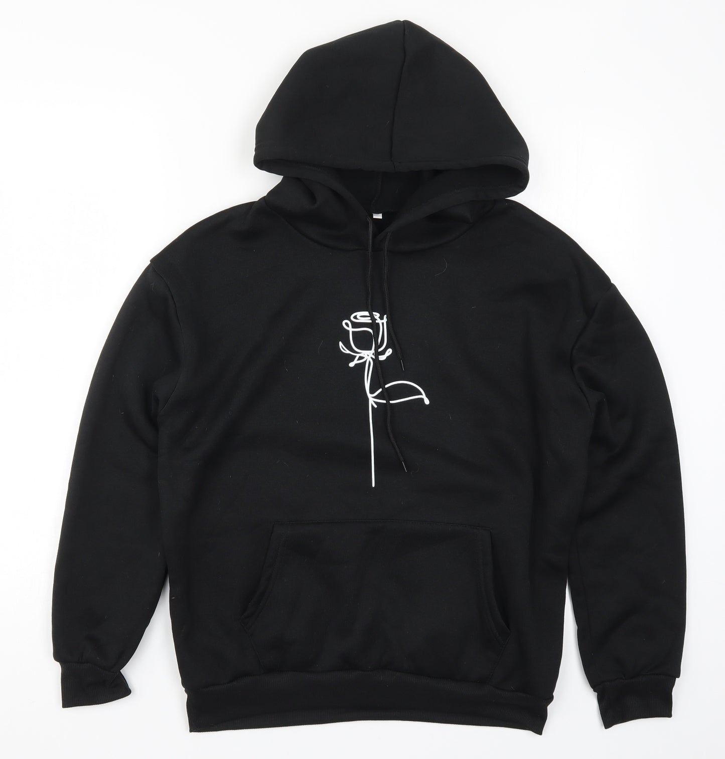SheIn Womens Black   Pullover Hoodie Size S  - Flower