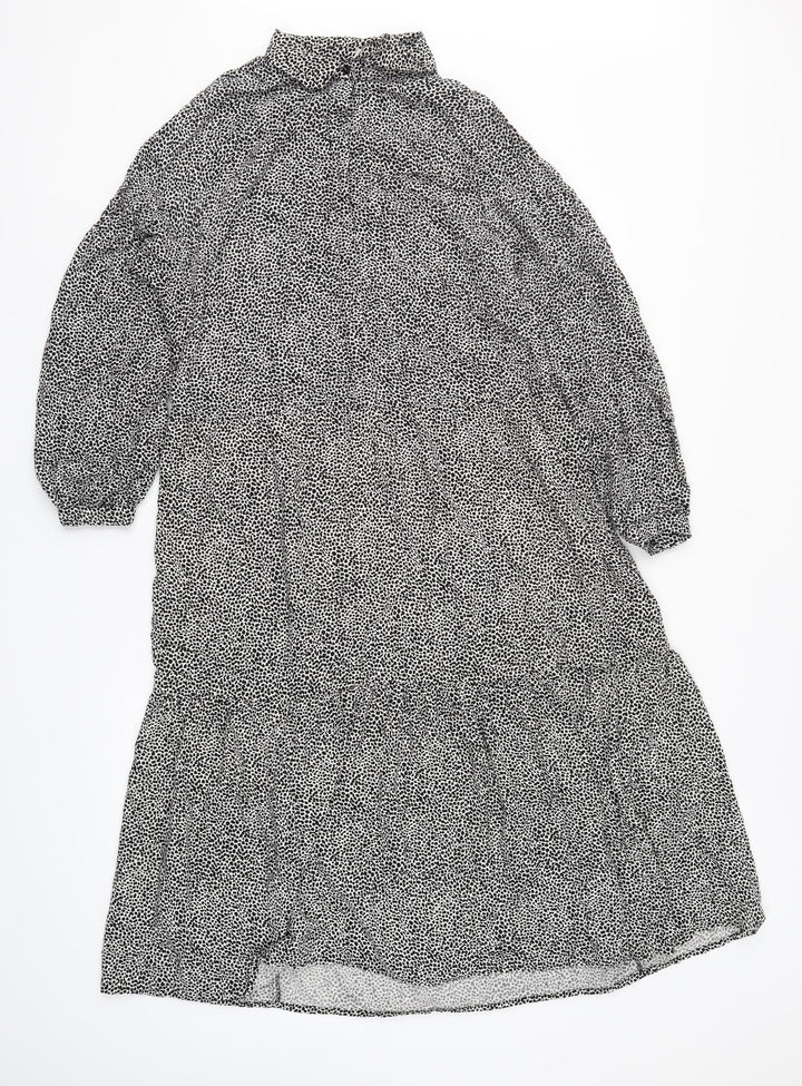 H&M Womens Black Geometric  Trapeze & Swing  Size S  - Speckled