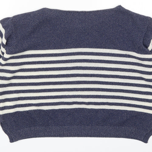 Preworn Womens Blue Striped Knit Pullover Jumper Size S