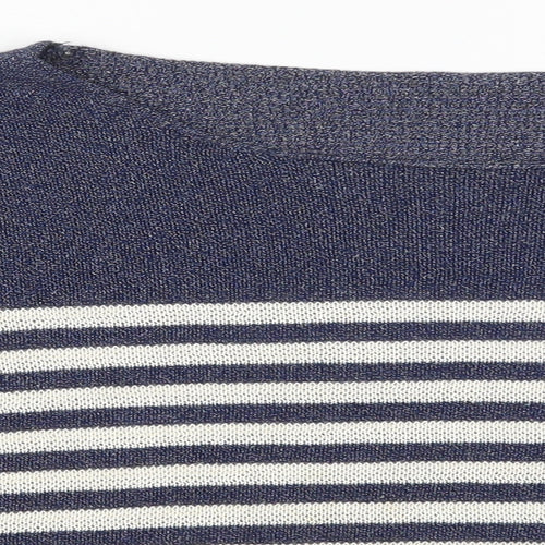 Preworn Womens Blue Striped Knit Pullover Jumper Size S
