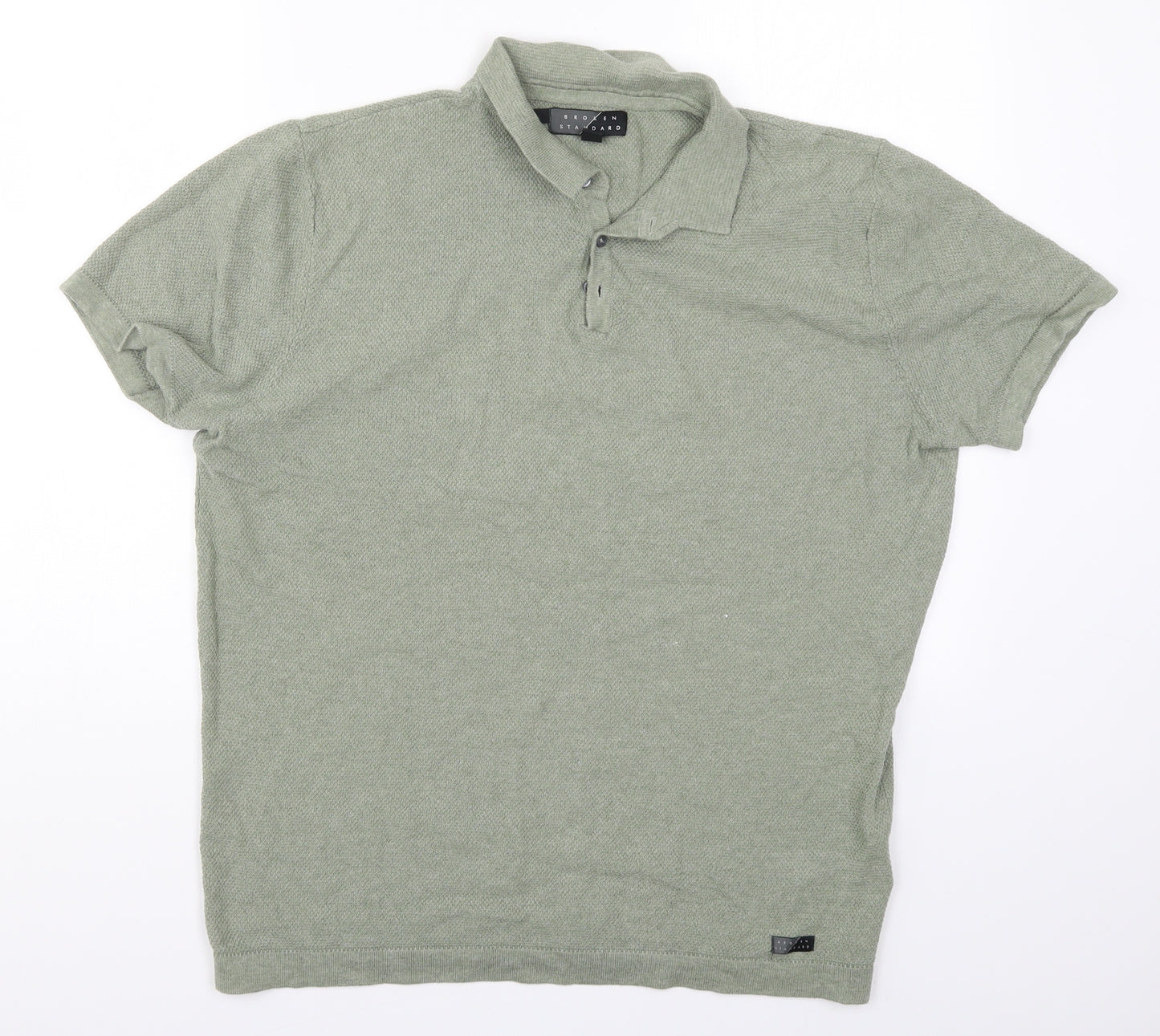 Broken Standard Mens Green    Polo Size L