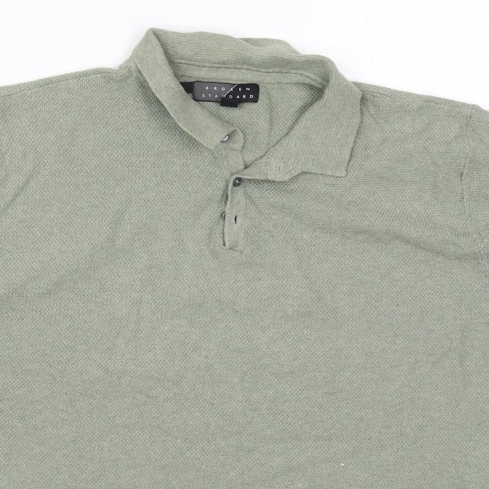 Broken Standard Mens Green    Polo Size L