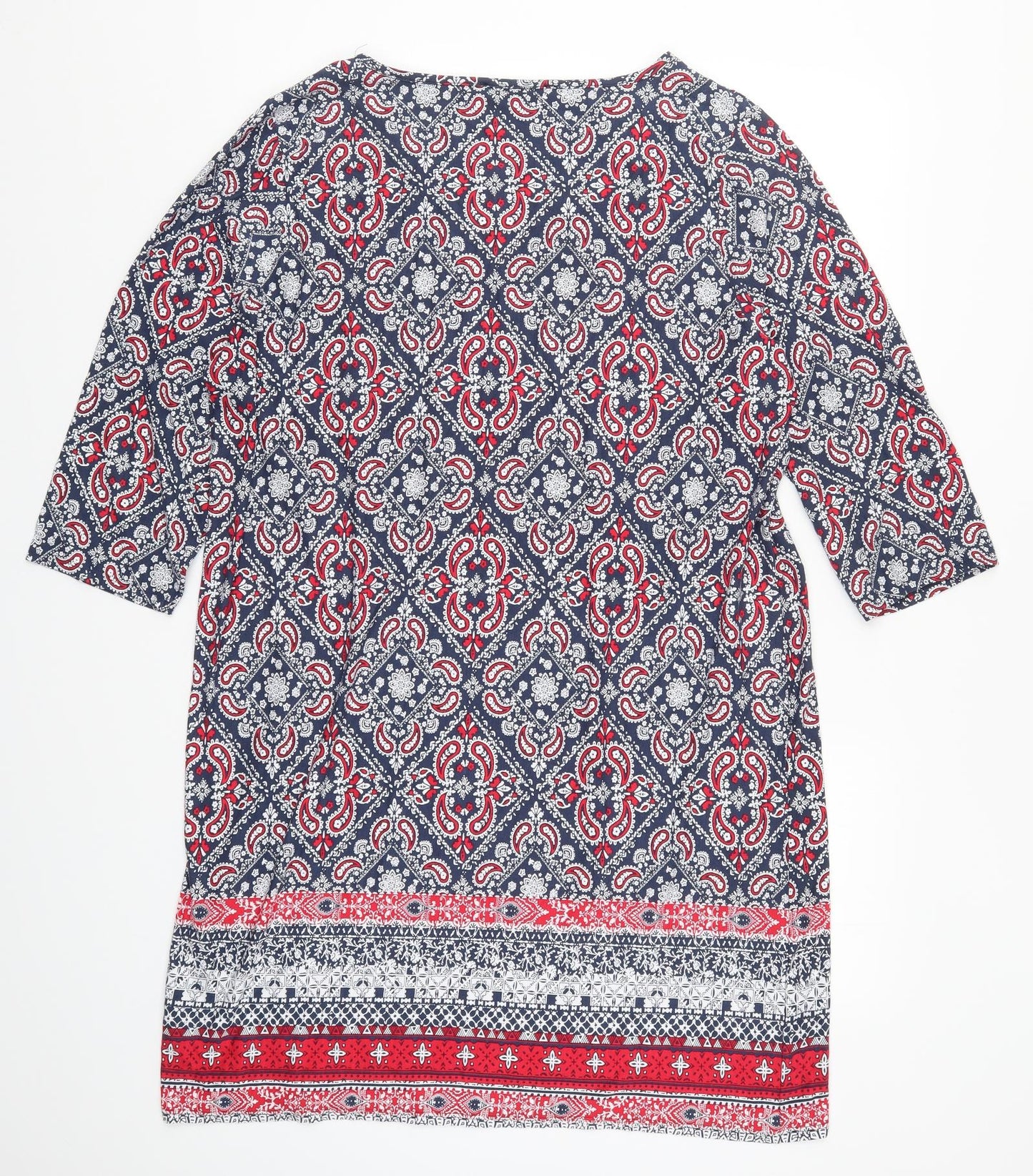 George Womens Blue Paisley  Basic T-Shirt Size 18  - Red