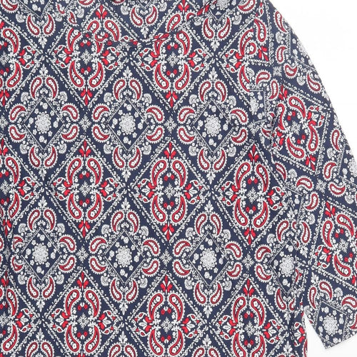 George Womens Blue Paisley  Basic T-Shirt Size 18  - Red