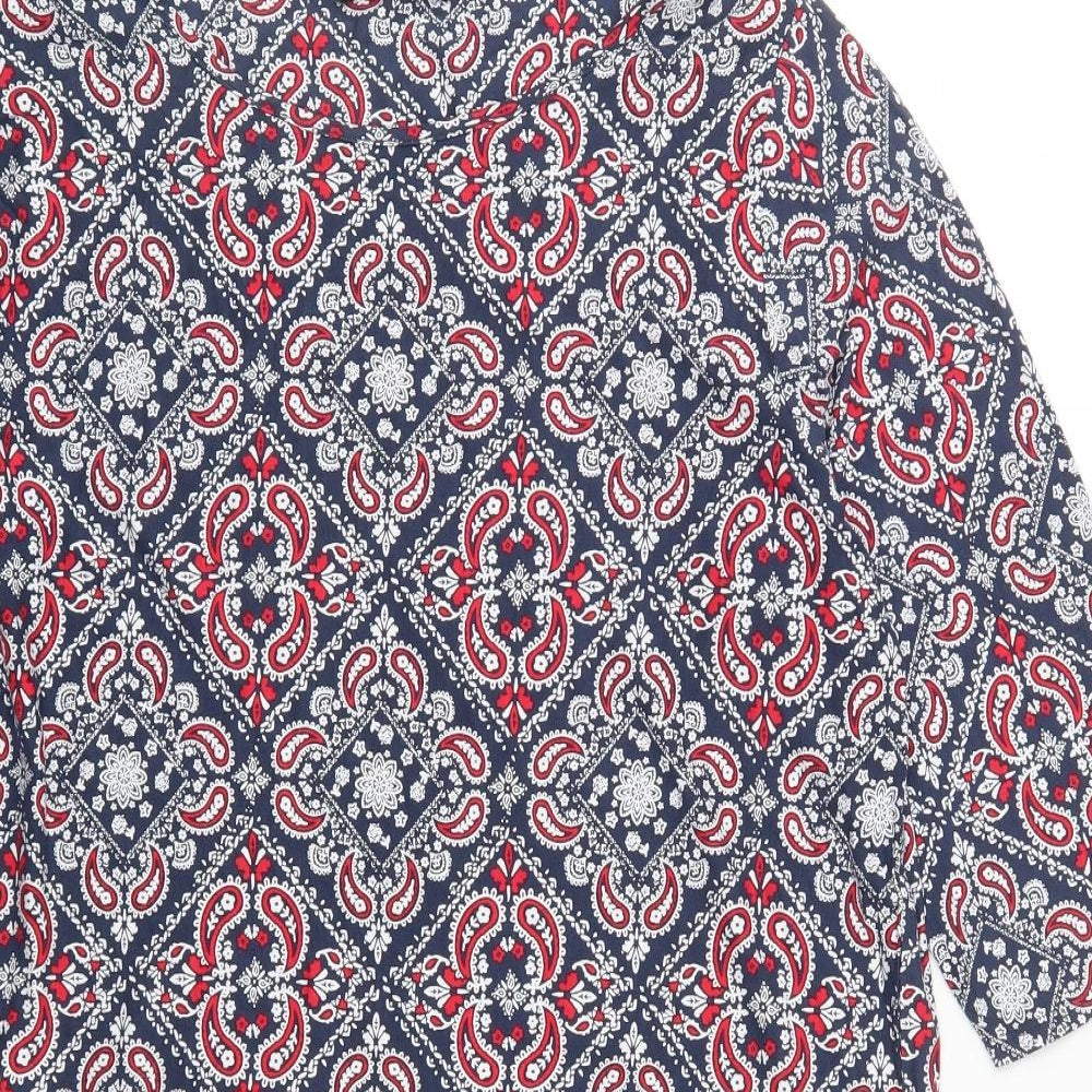 George Womens Blue Paisley  Basic T-Shirt Size 18  - Red