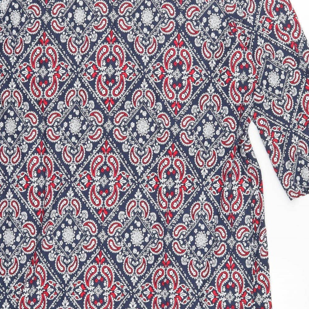 George Womens Blue Paisley  Basic T-Shirt Size 18  - Red