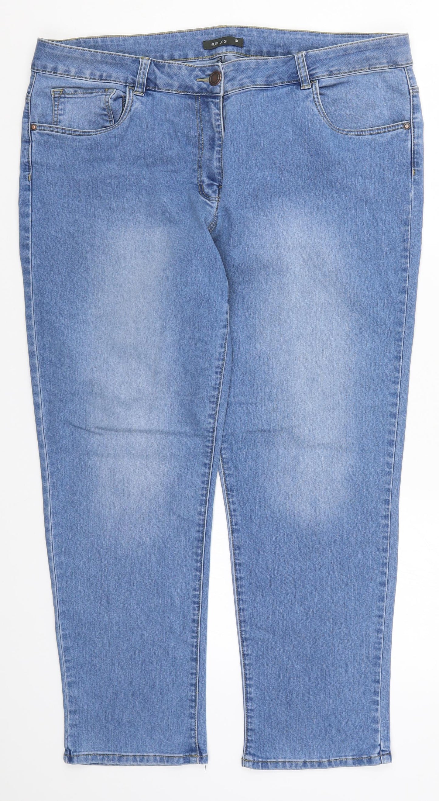 Bonmarché Womens Blue  Denim Tapered Jeans Size 18 L27 in