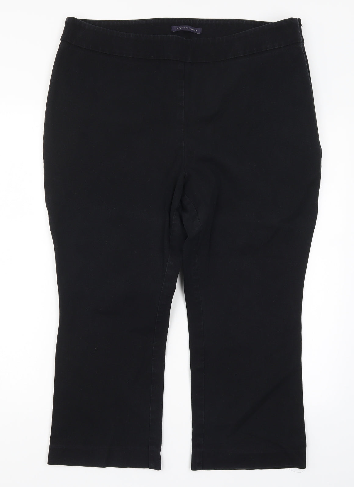 Marks and Spencer Womens Black  Denim Cropped Jeans Size 16 L22.5 in