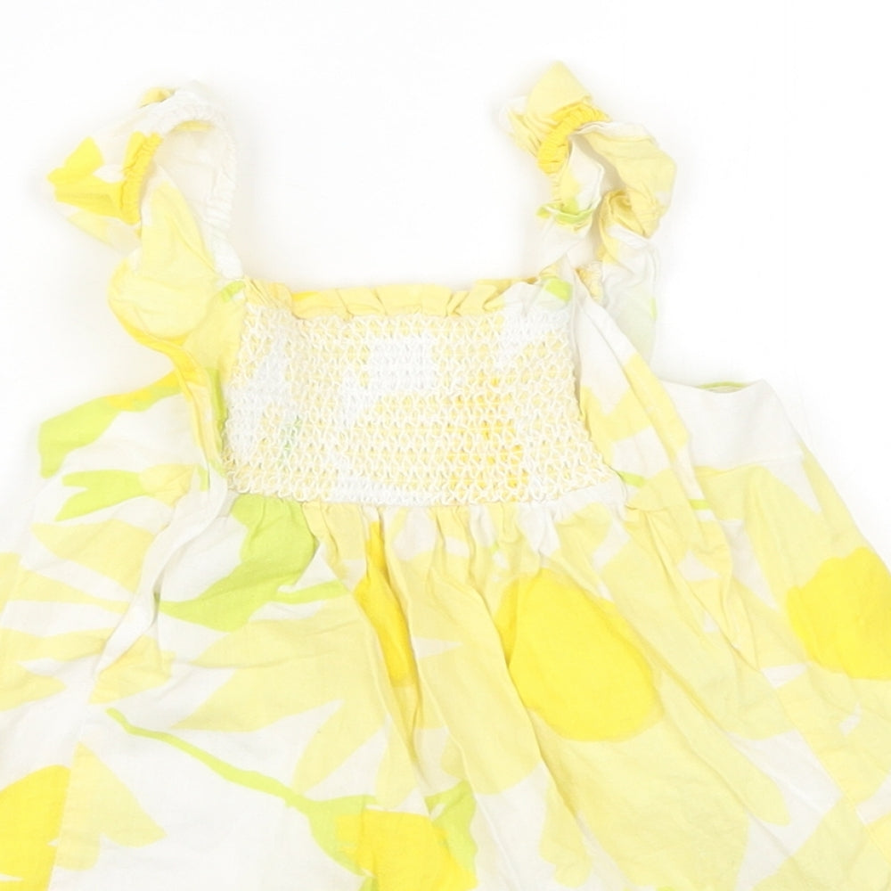 Gap Girls Yellow Floral  Trapeze & Swing  Size 12-18 Months