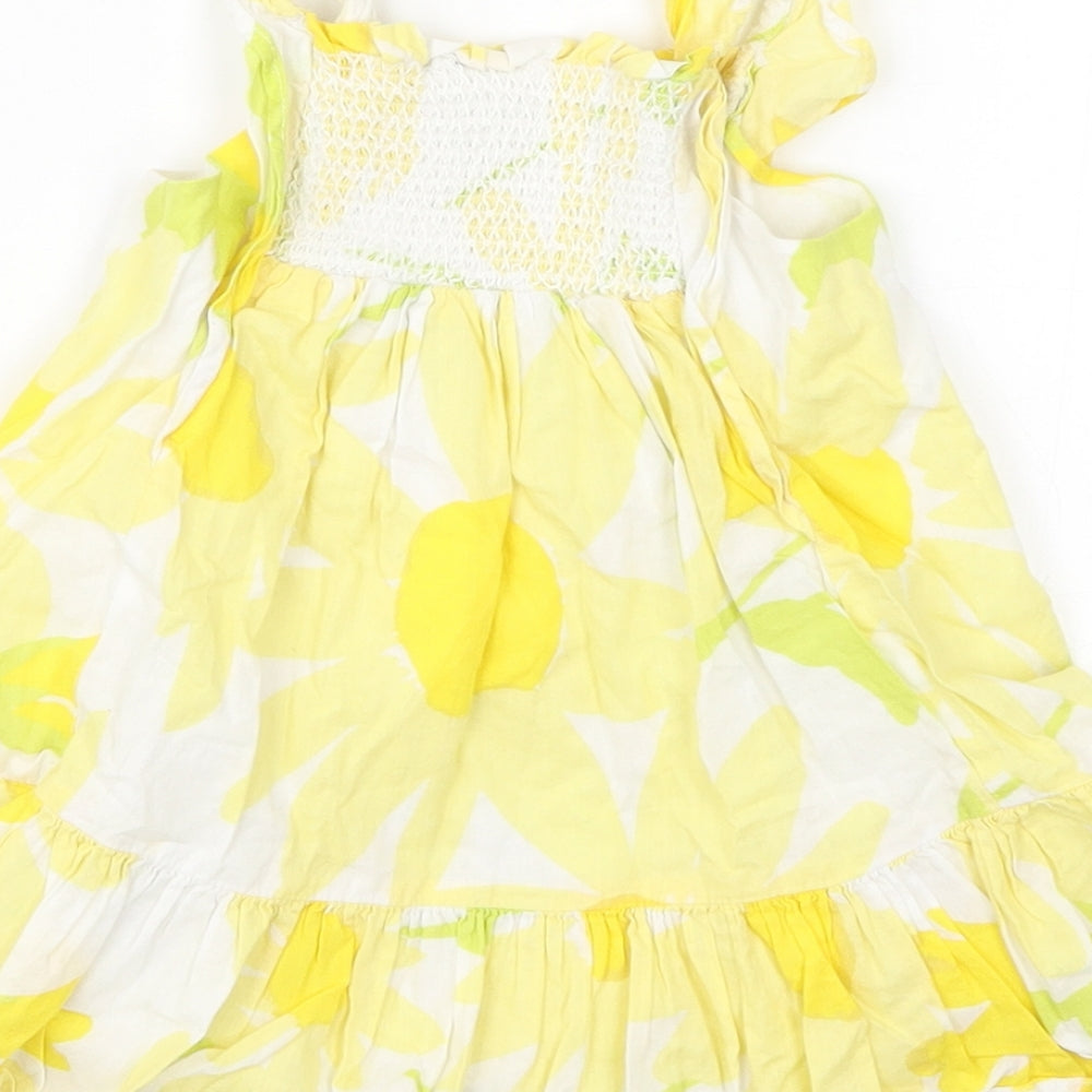 Gap Girls Yellow Floral  Trapeze & Swing  Size 12-18 Months