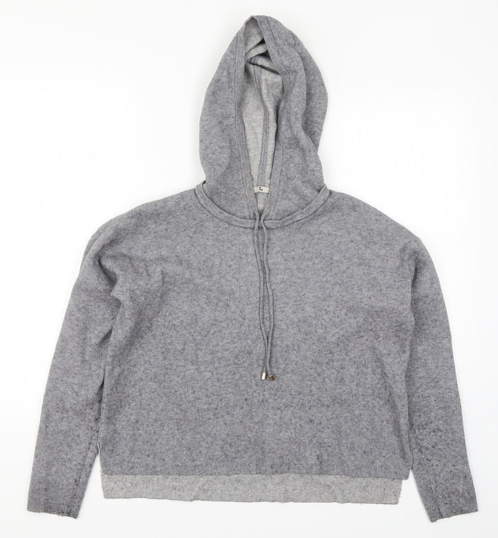 TU Womens Grey  Knit Pullover Hoodie Size 10