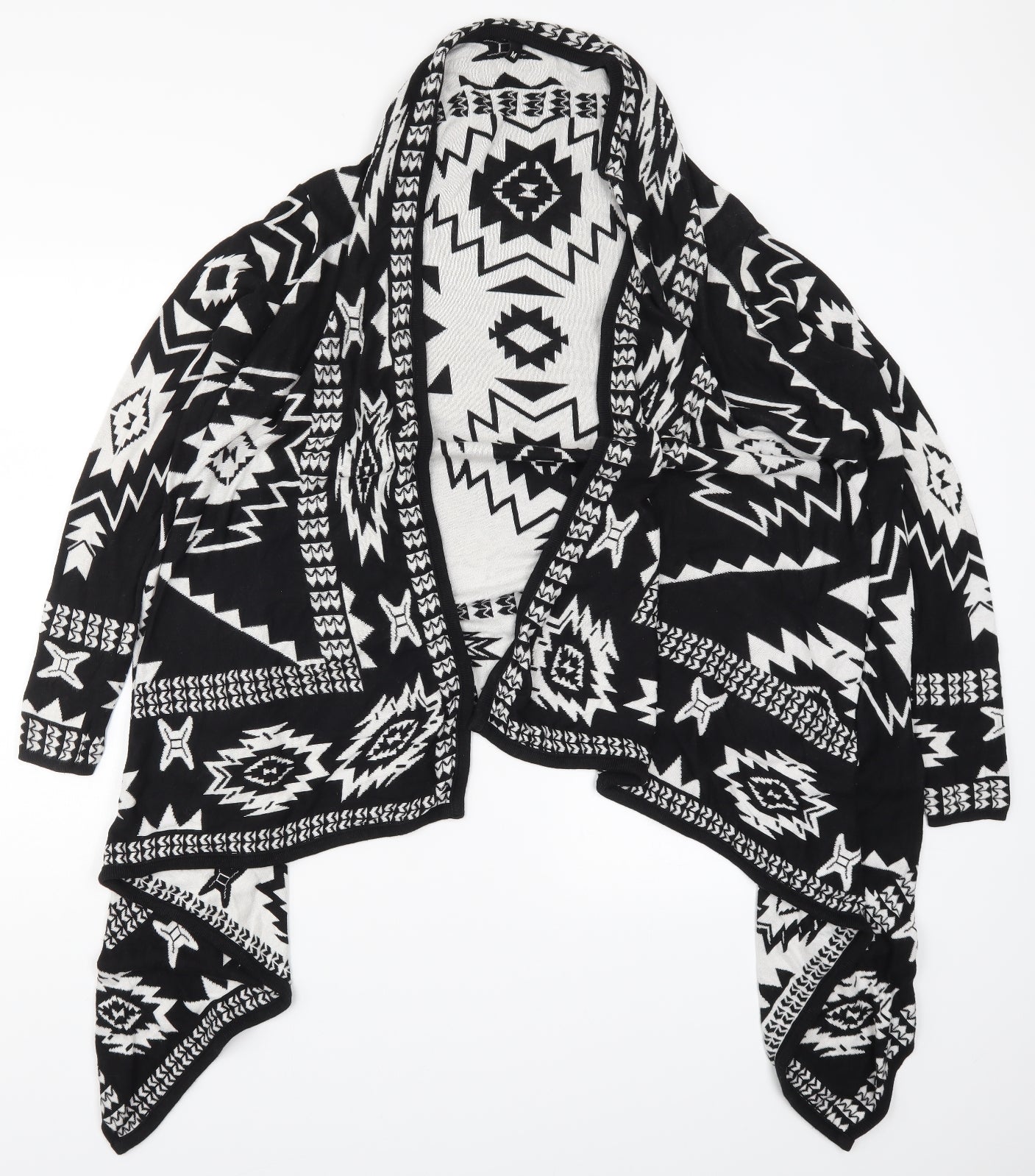 H&M Womens Black Geometric Knit Cardigan Jumper Size M