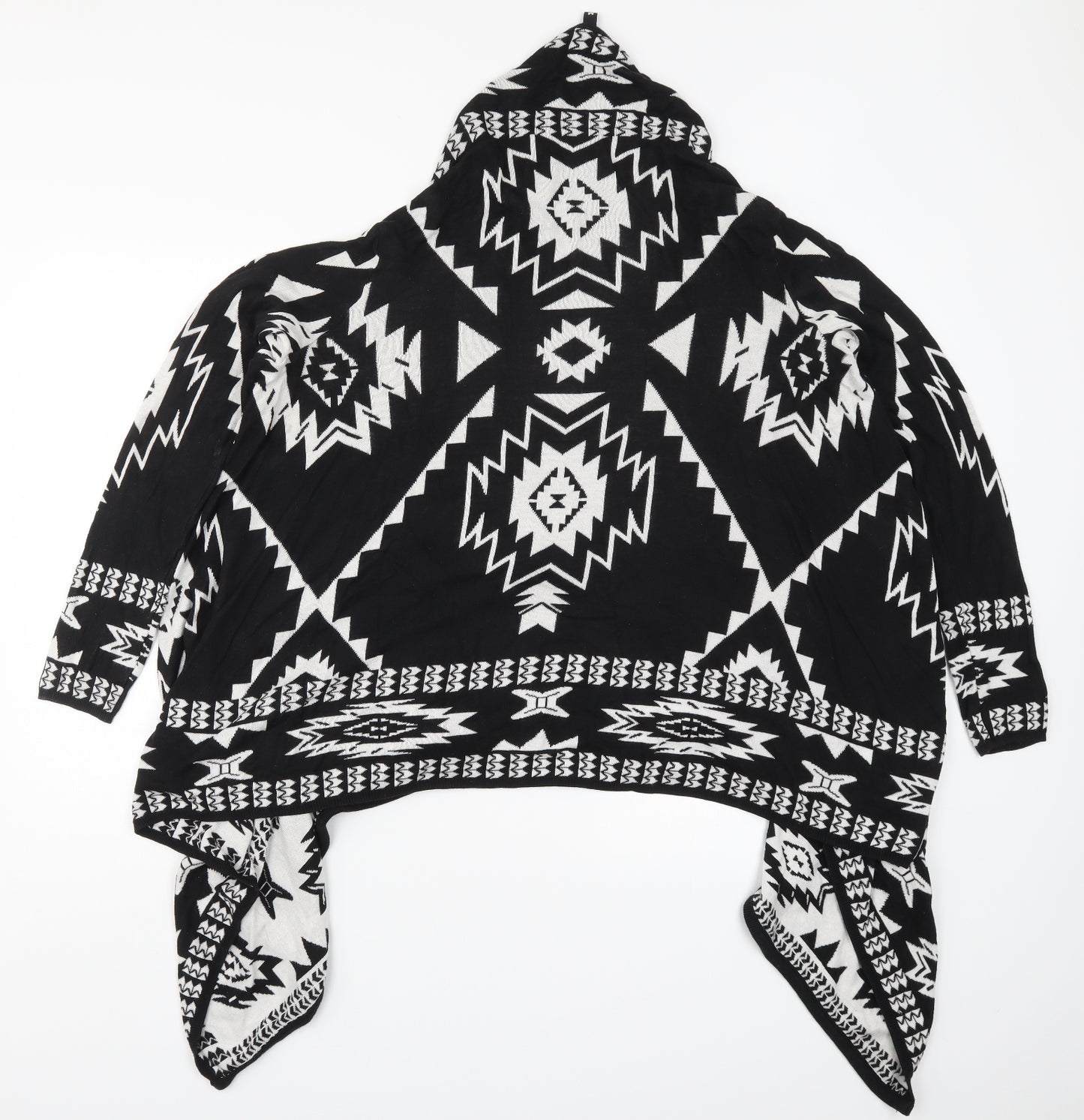 H&M Womens Black Geometric Knit Cardigan Jumper Size M