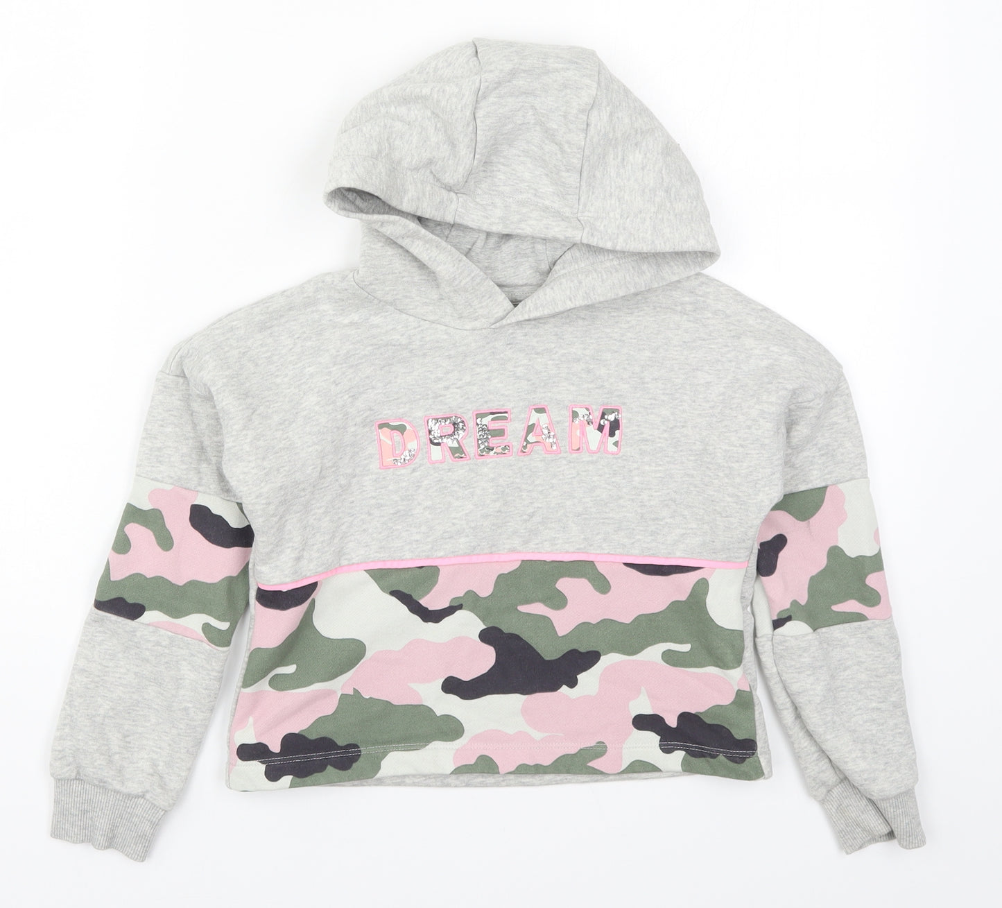 F&F Girls Multicoloured Camouflage  Pullover Hoodie Size 7-8 Years  - Dream