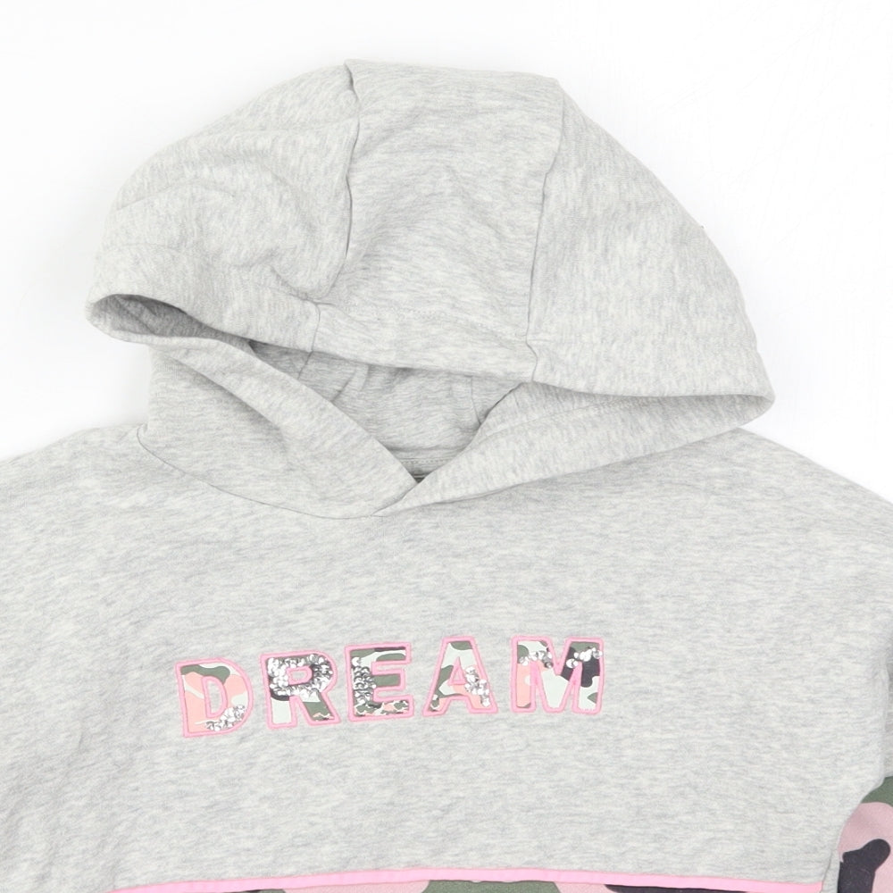 F&F Girls Multicoloured Camouflage  Pullover Hoodie Size 7-8 Years  - Dream