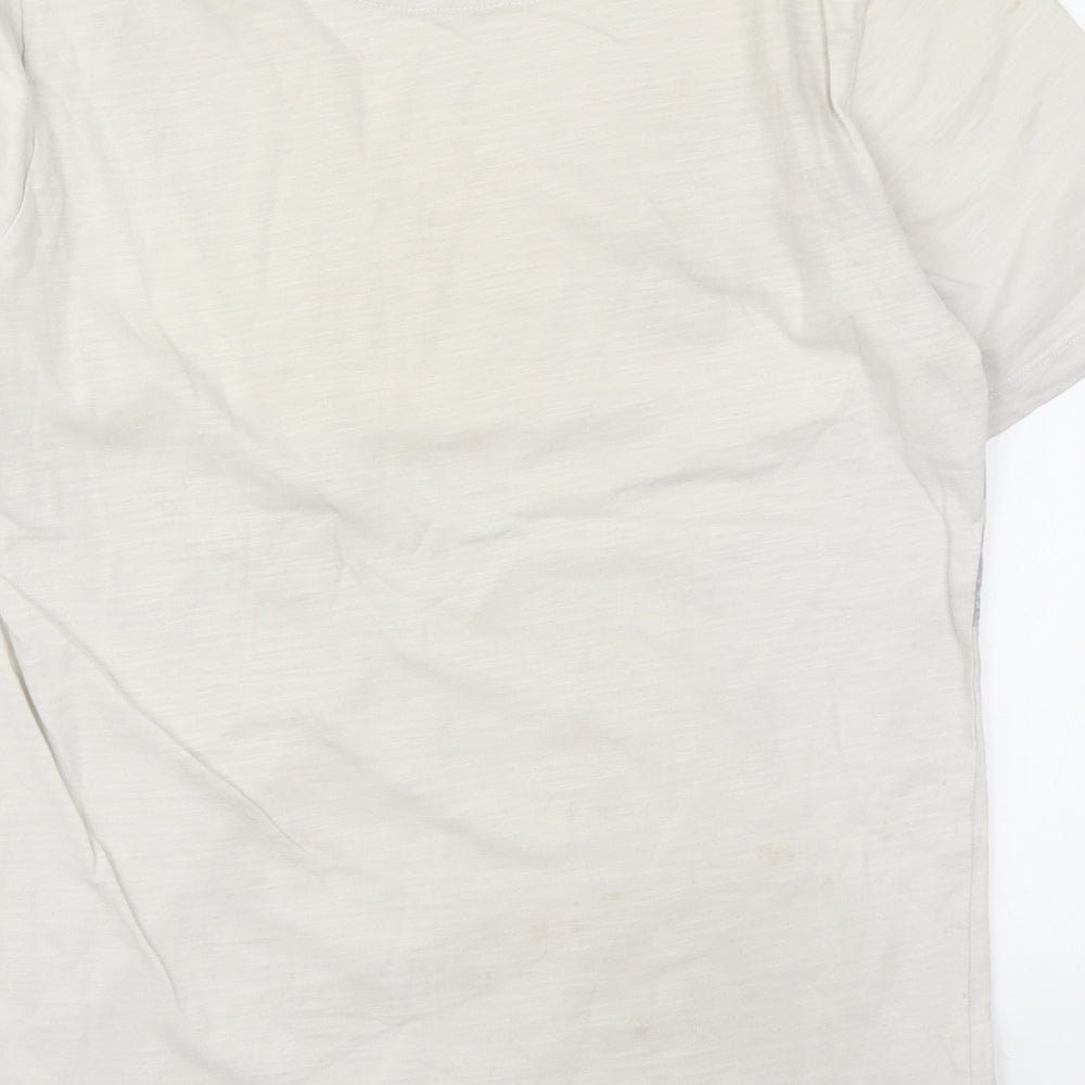 NEXT Mens Beige Striped   T-Shirt Size S  - Blue