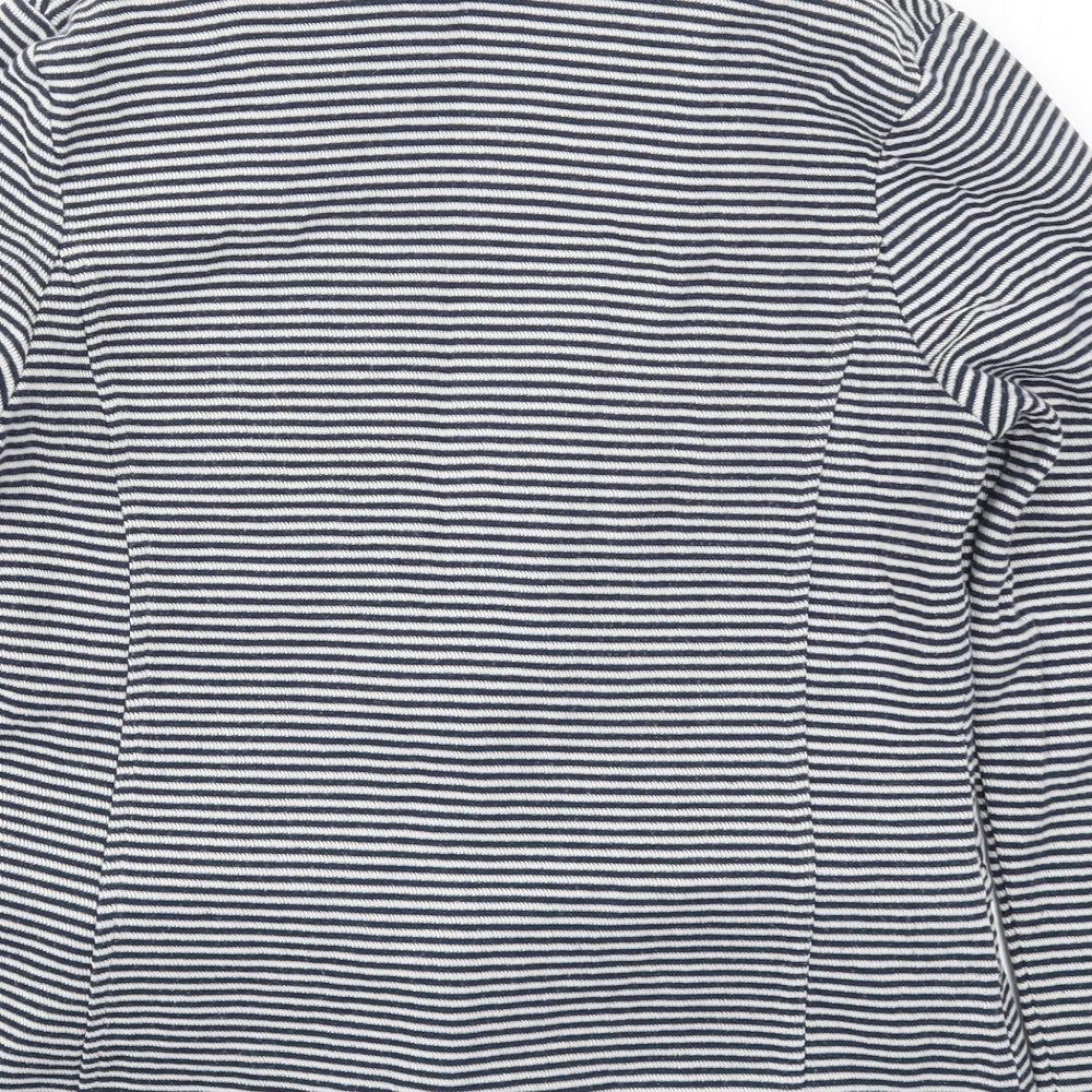 New Look Womens Blue Striped  Jacket Blazer Size 12