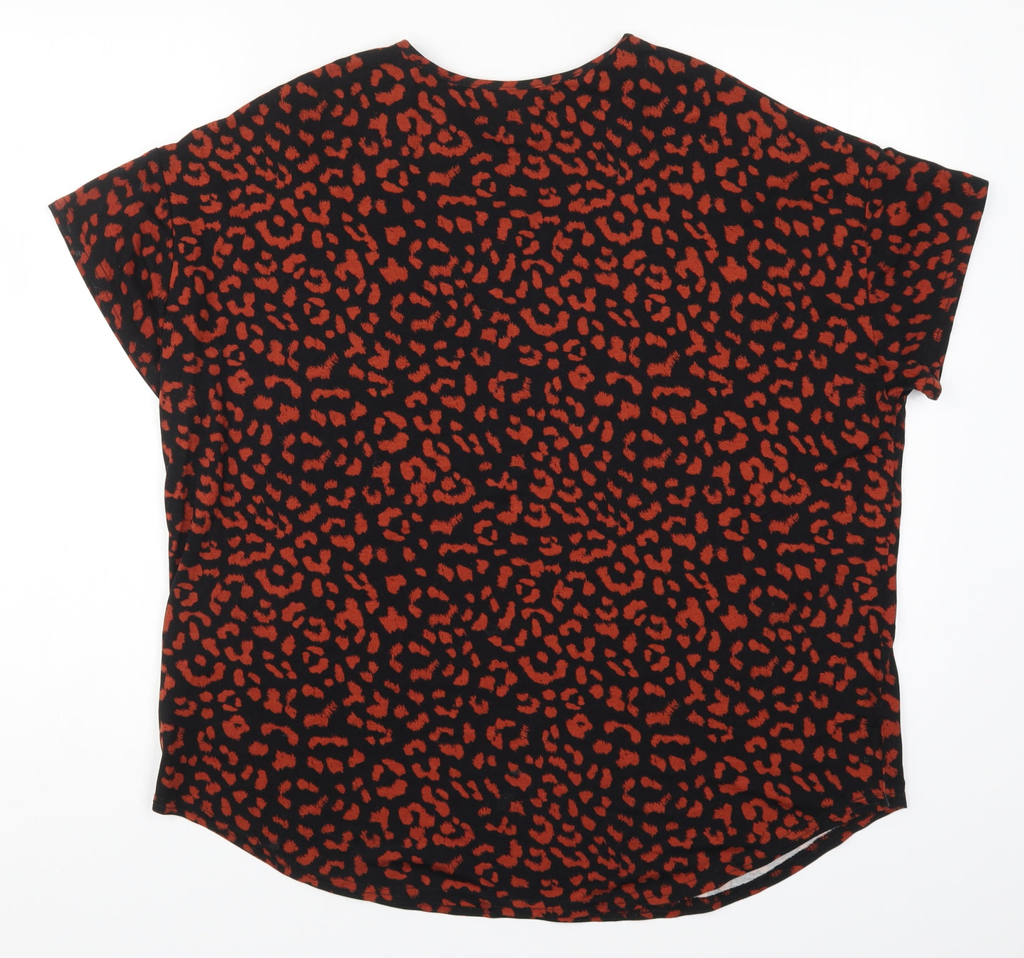 New Look Womens Brown Animal Print  Basic T-Shirt Size 14