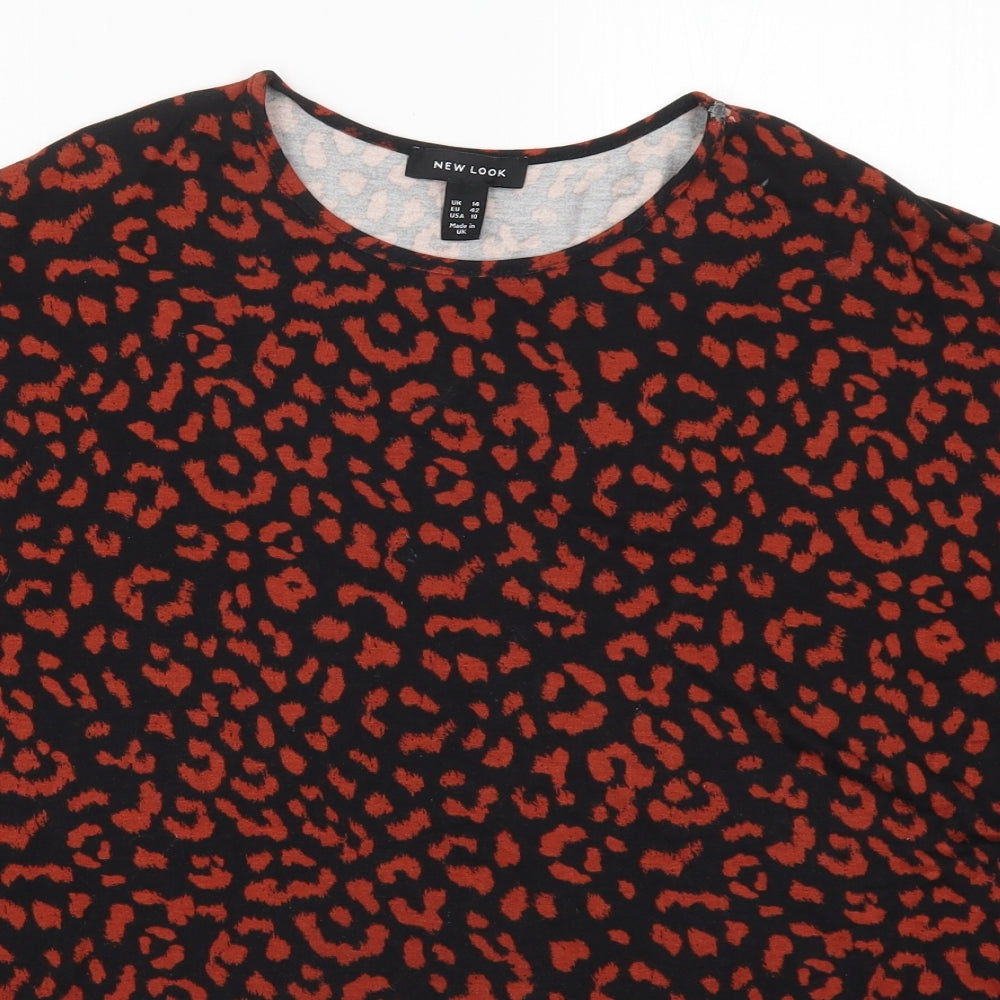 New Look Womens Brown Animal Print  Basic T-Shirt Size 14