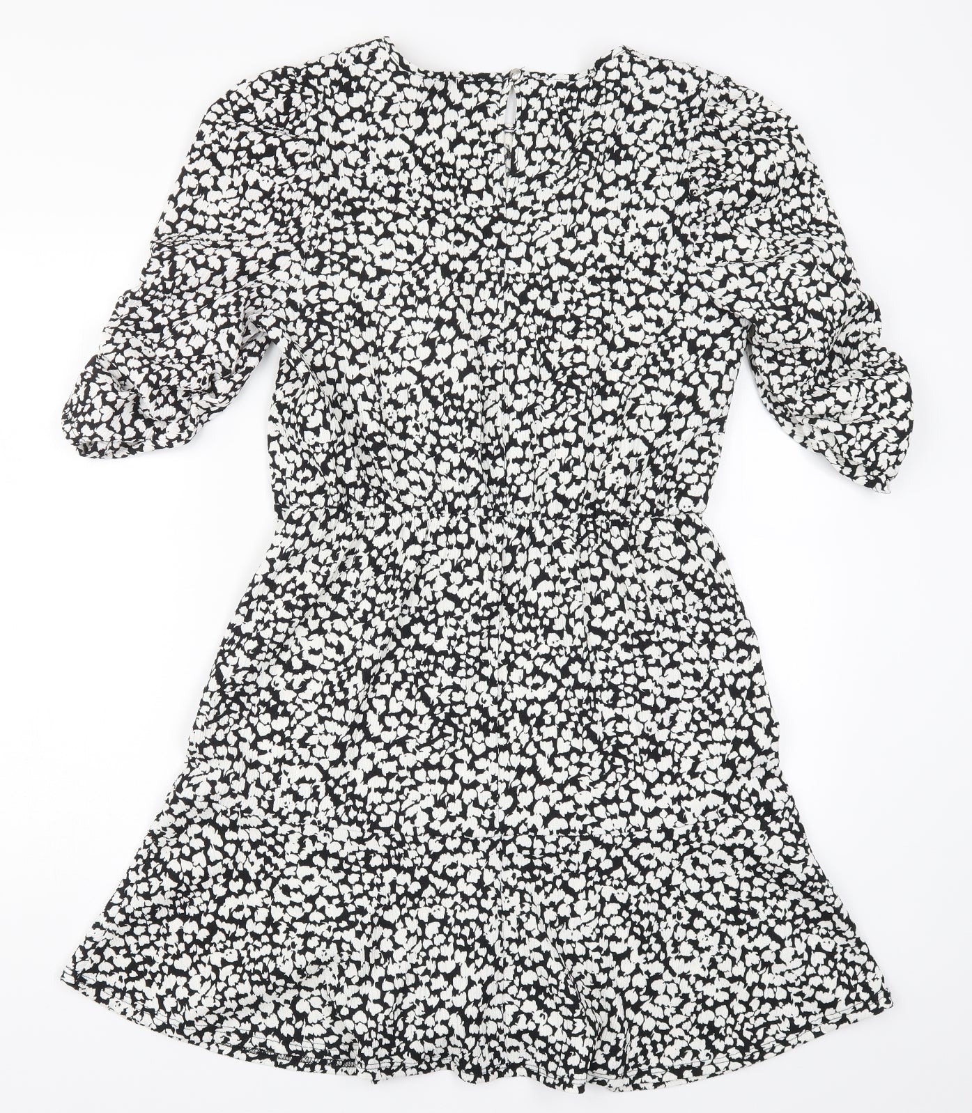 George Womens Black Geometric  A-Line  Size 14  - Black and White