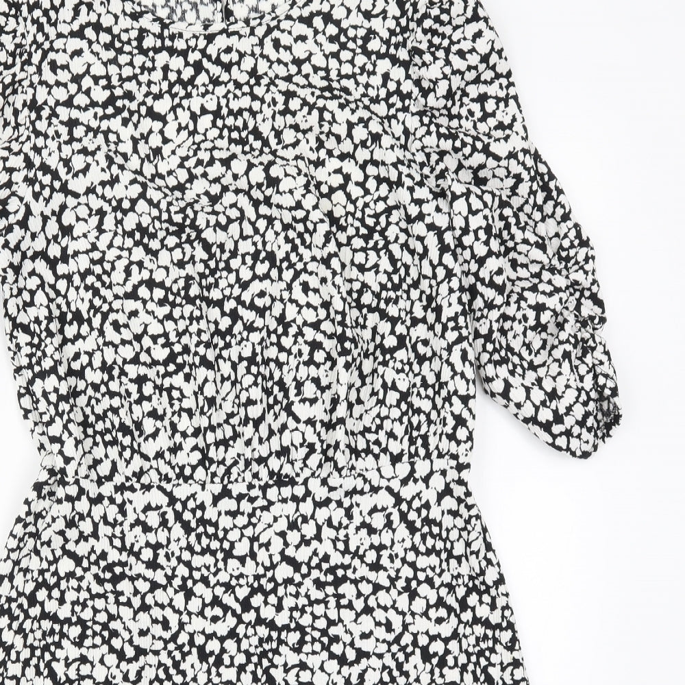 George Womens Black Geometric  A-Line  Size 14  - Black and White