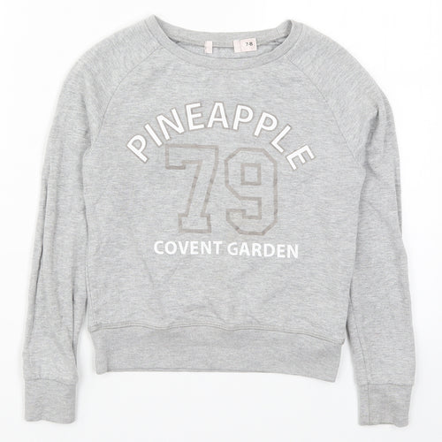 Pineapple Girls Grey   Pullover Sweatshirt Size 7-8 Years  - Pineapple Covent Garden