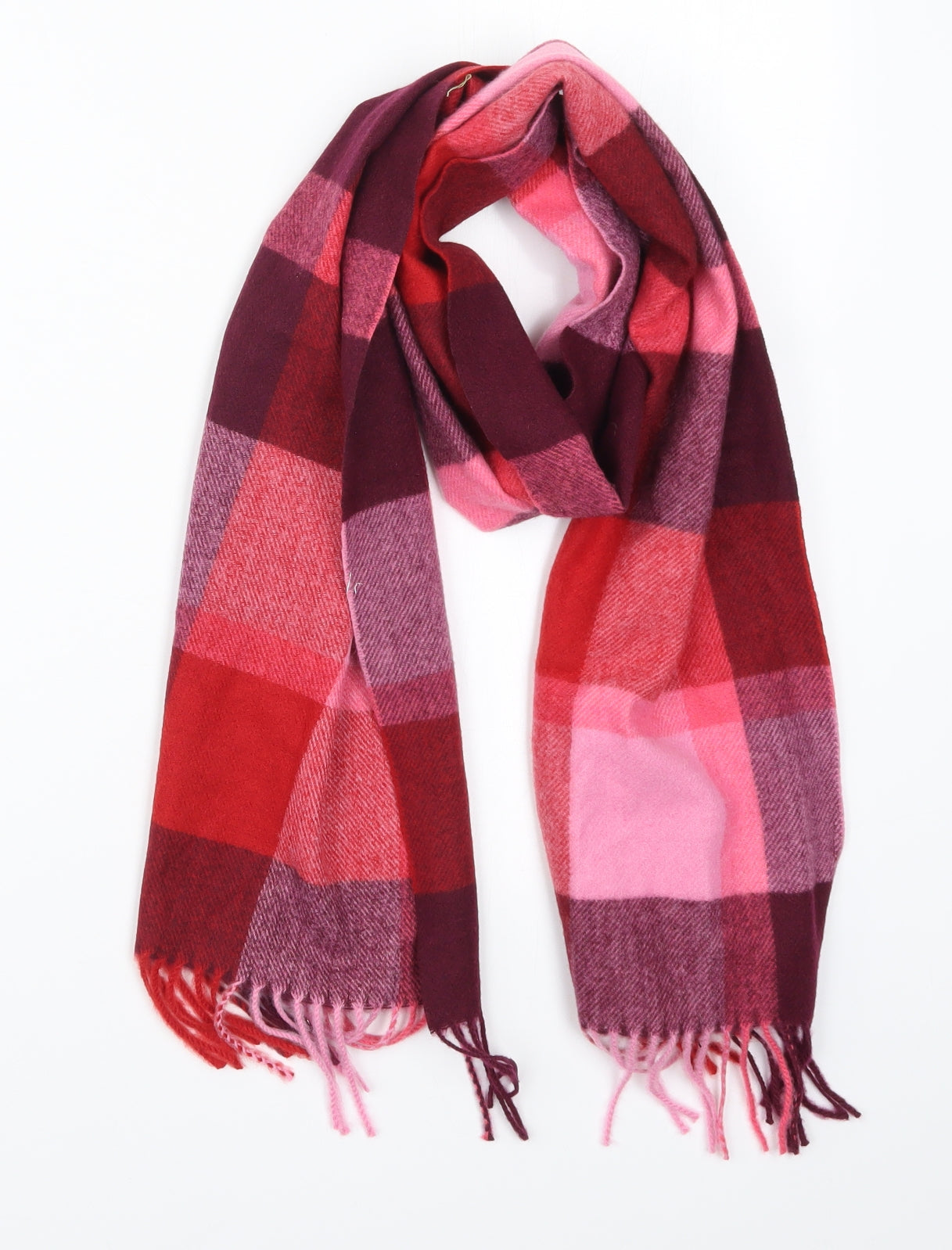 Marks and Spencer Womens Pink Check Knit  Scarf