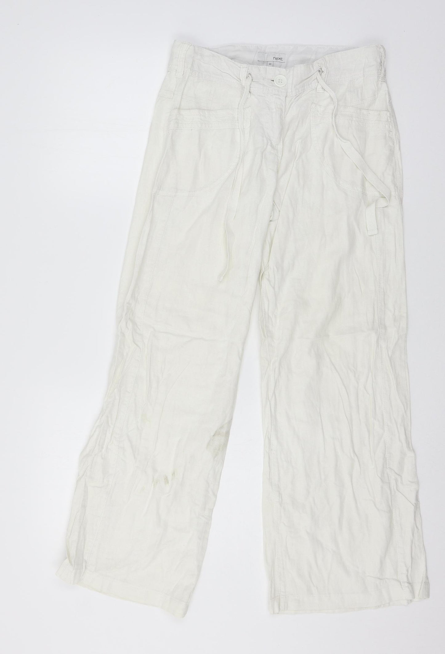 NEXT Womens White   Trousers  Size 8 L28 in