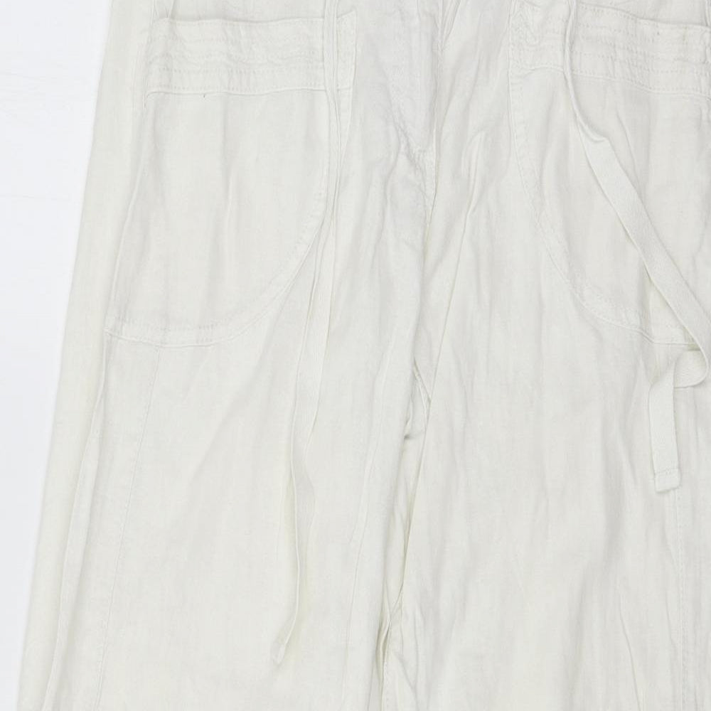 NEXT Womens White   Trousers  Size 8 L28 in