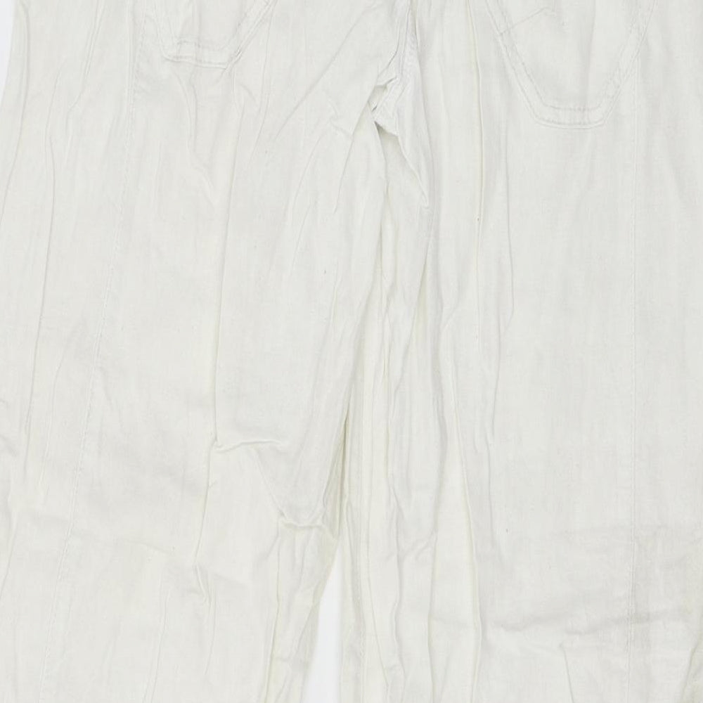 NEXT Womens White   Trousers  Size 8 L28 in
